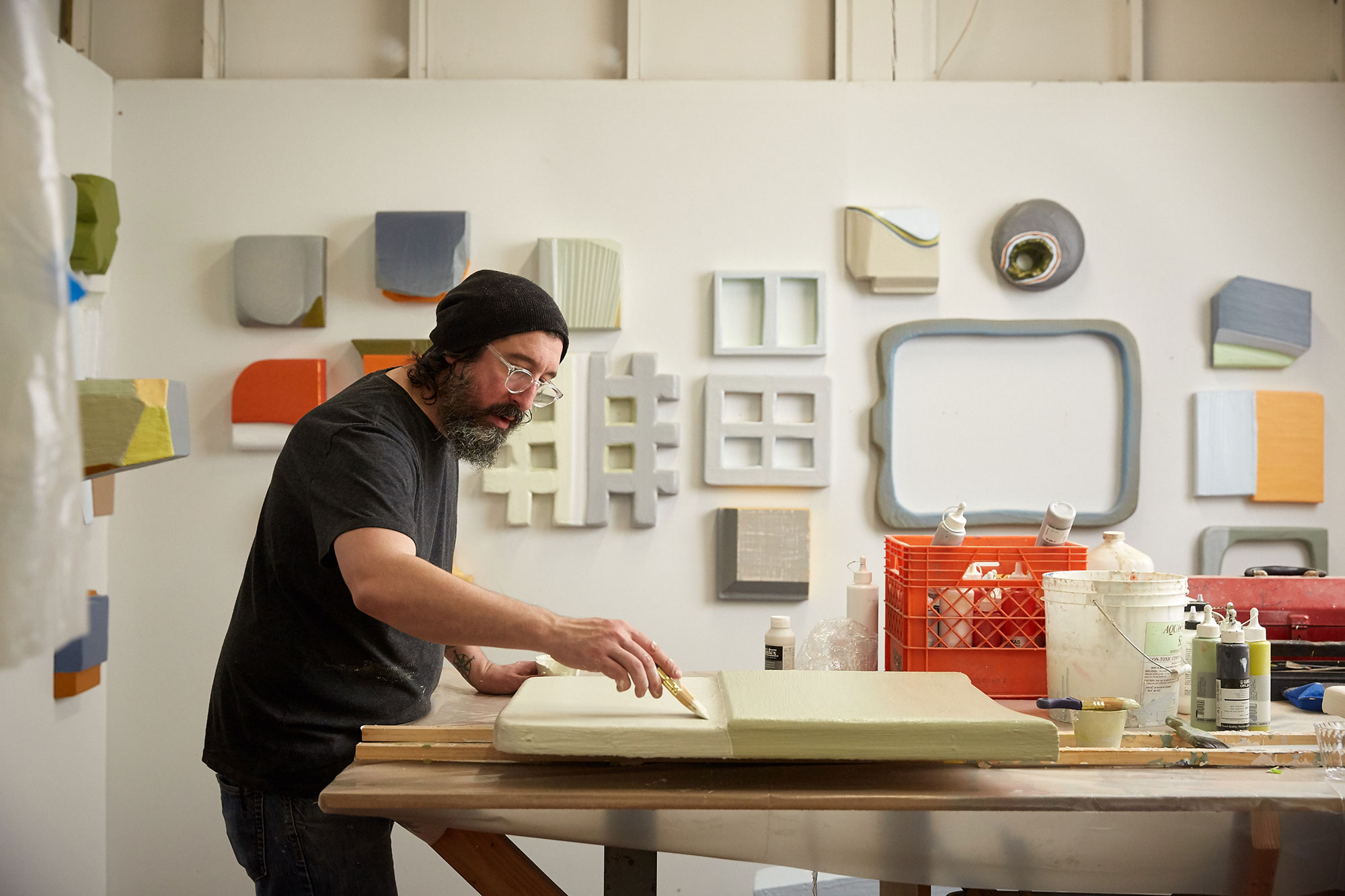 Lucas Kelly in his studio.
