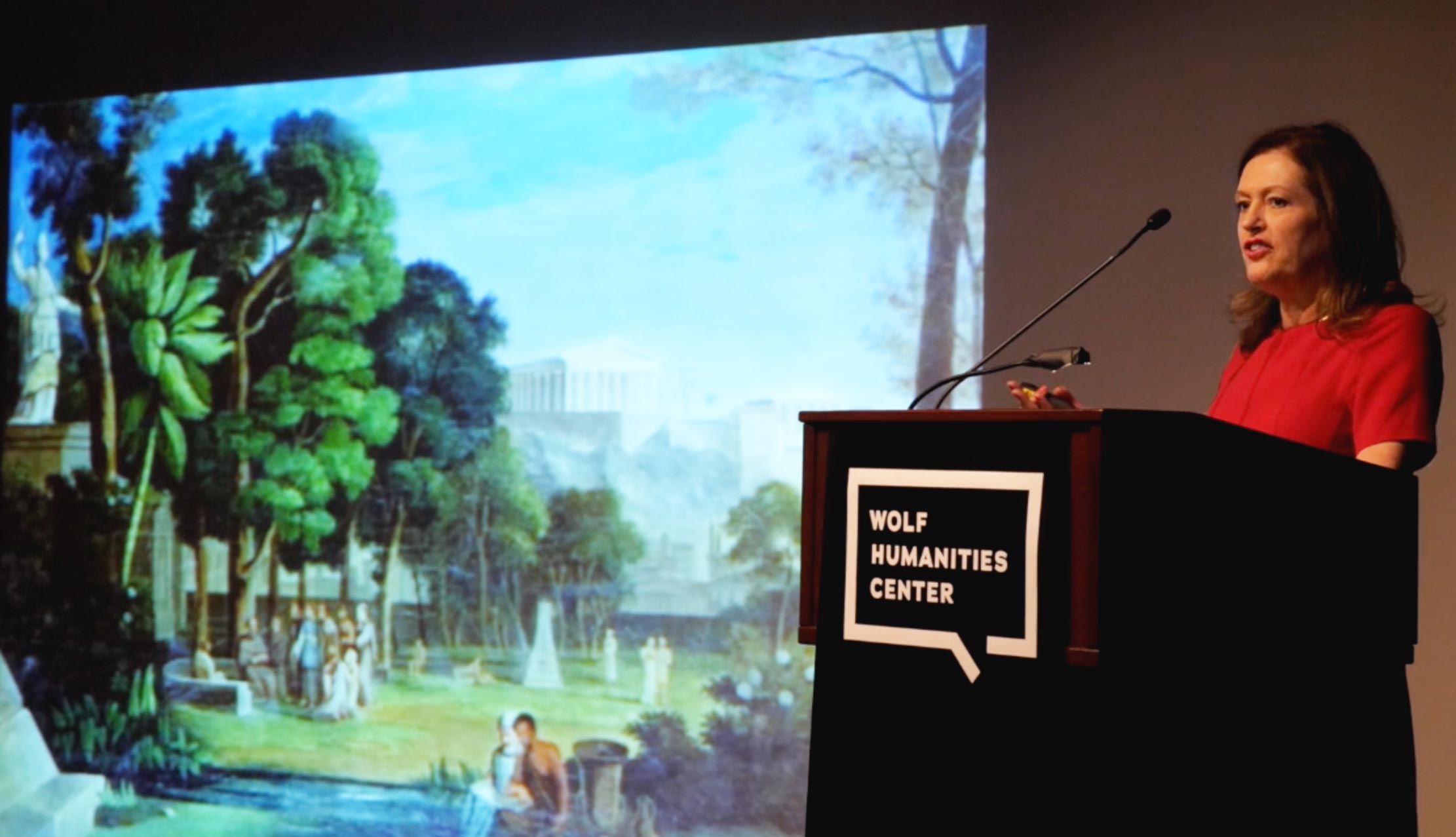 In 2017, Edith Hall participated in a Forum on Afterlives hosted by Wolf Humanities Center.
