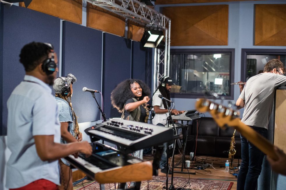 Tank and the Bangas, a NOLA-based group and winners of the 2017 NPR Tiny Desk Contest, is but one example of the countless artists that roll through WXPN’s studios each year. Photo credit: Emma