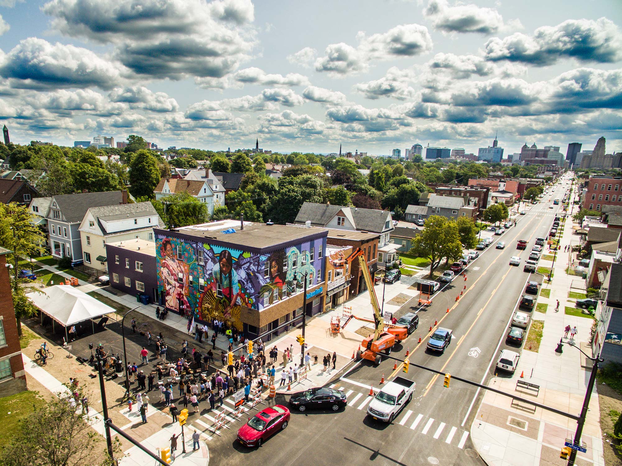 A photograph of a colorful mural by Betsy Casanas