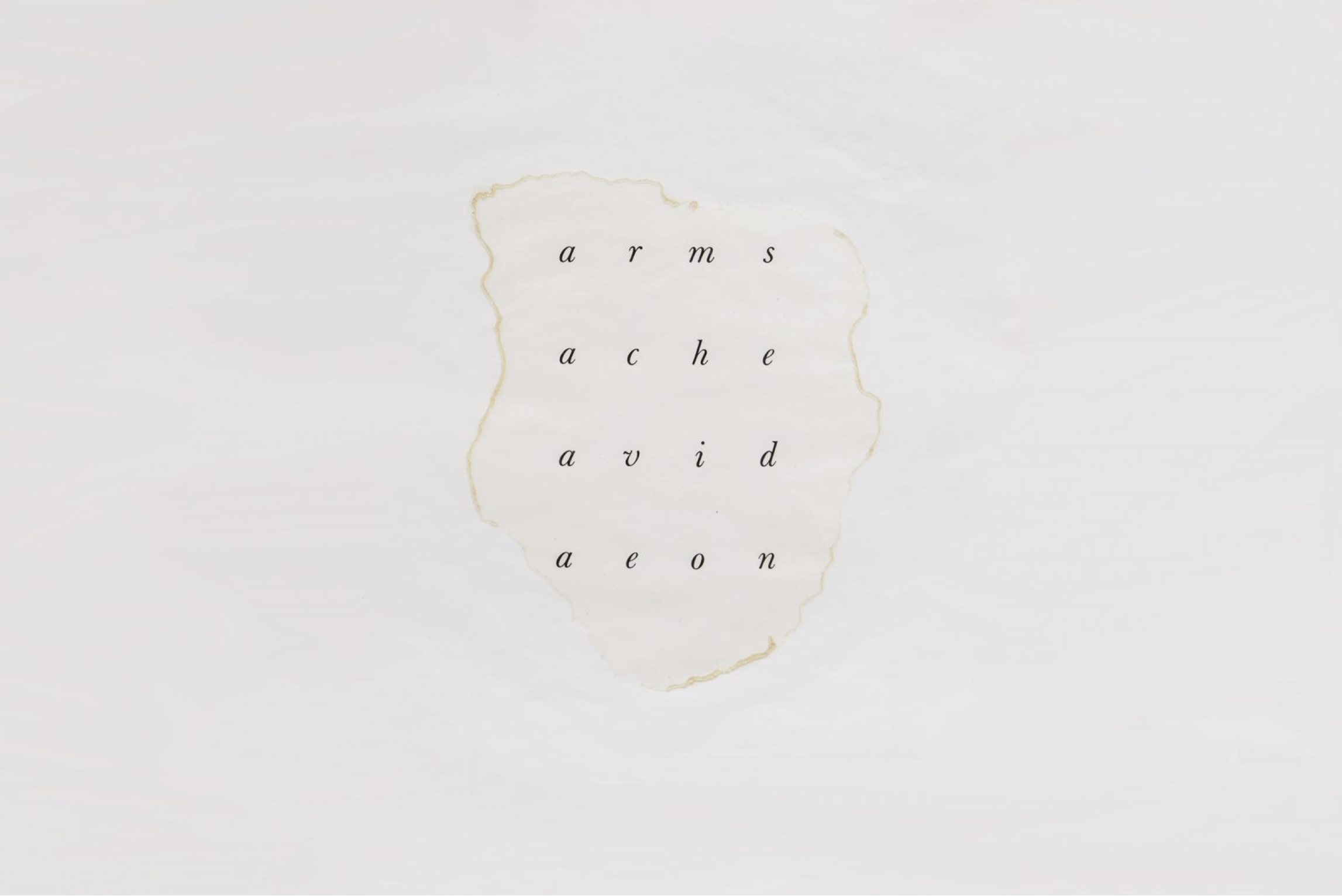 Carrie Yamaoka, A is for Angel (detail), 1991, Letraset and rubber cement on vellum, 17 × 14 inches.