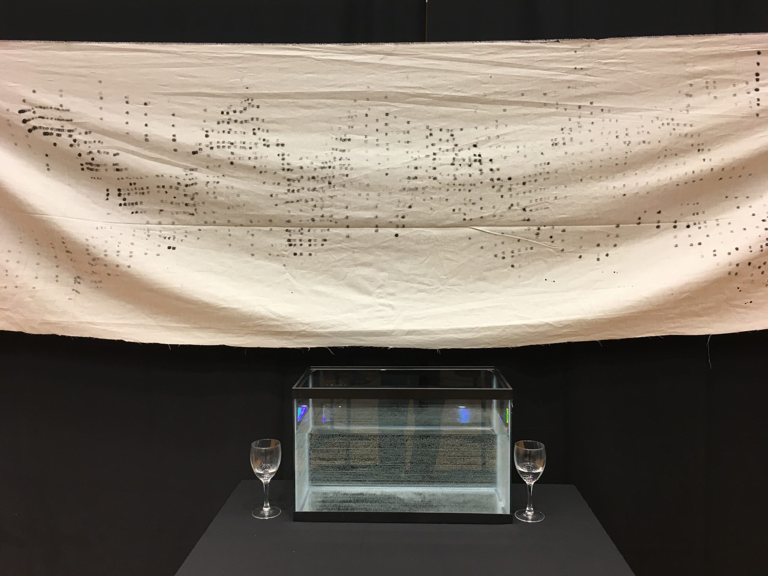 Set pieces from the performance of Flannery Cunningham's Groundwater.