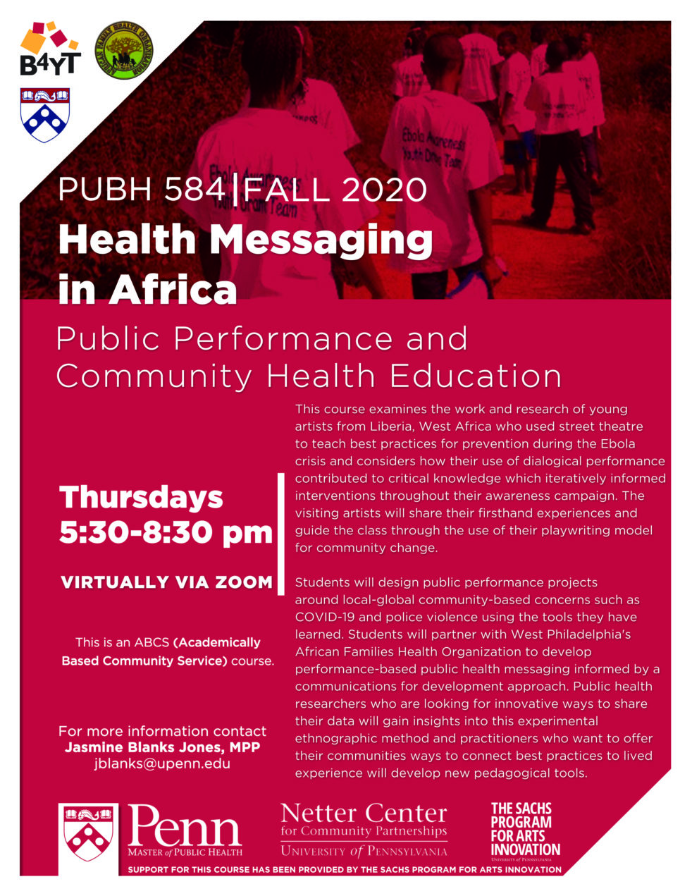 flyer for Health Messaging in Africa course