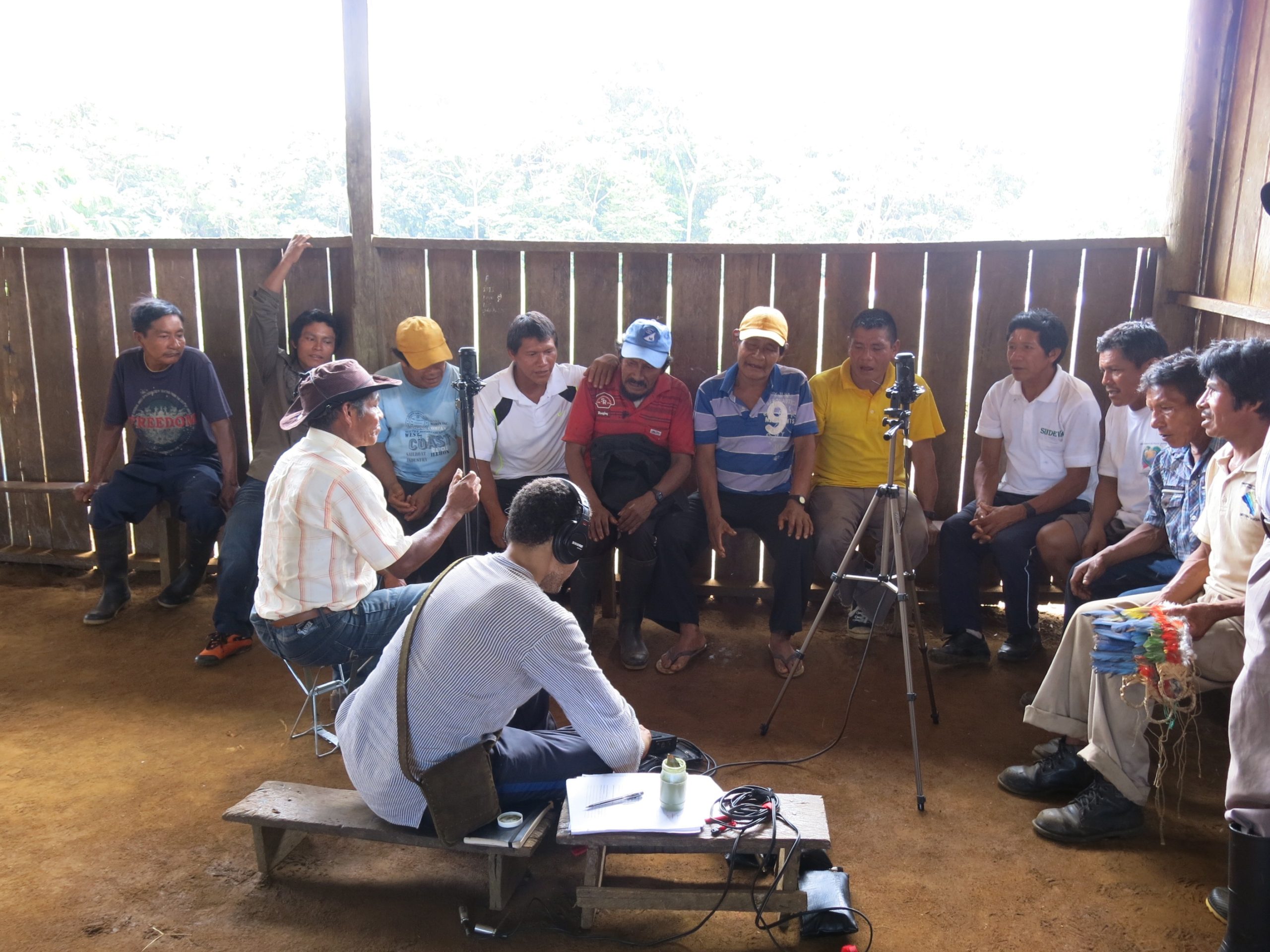 Juan Castrillón sound recording a Tukanoan choir