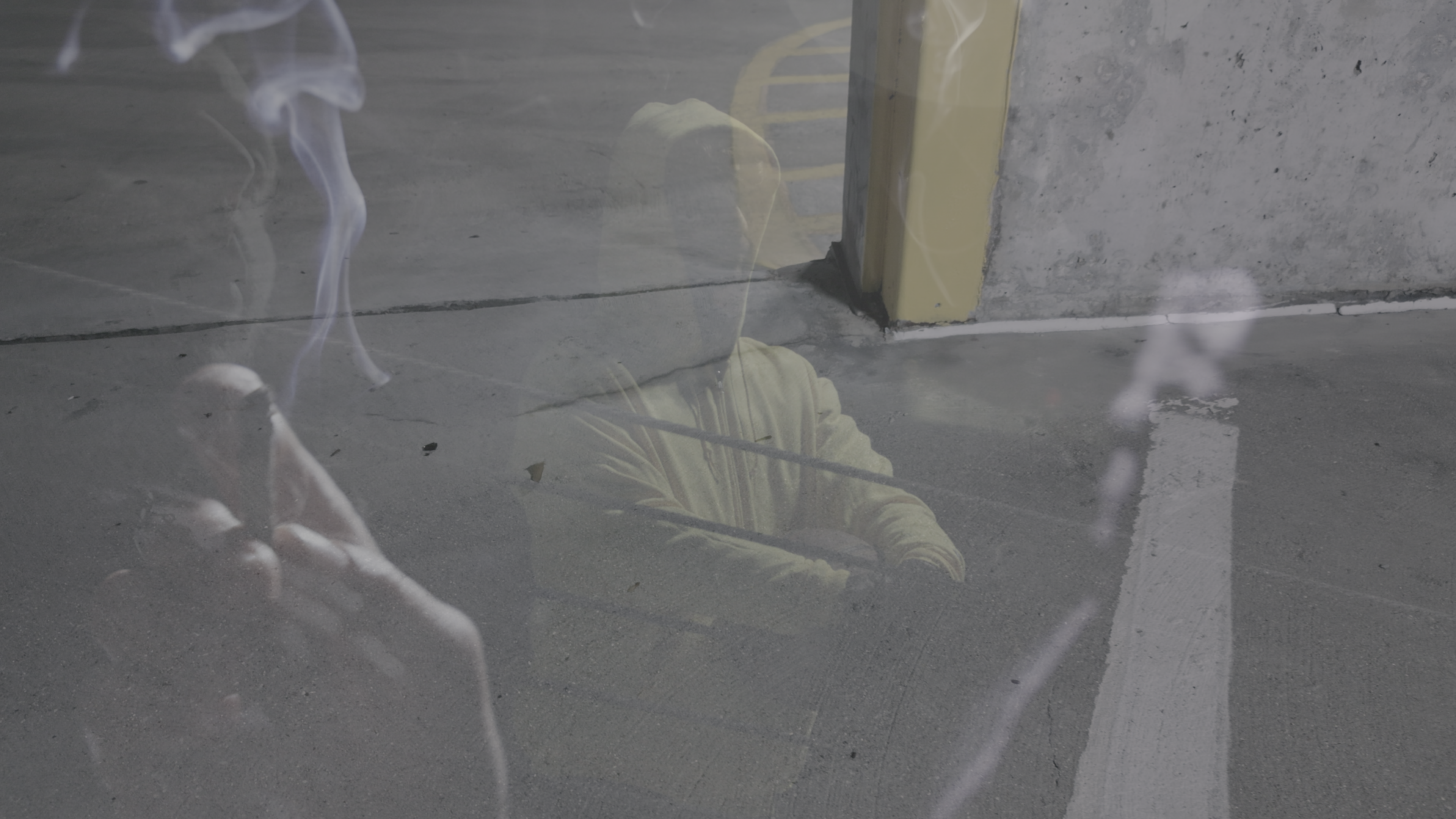 Distorted photograph of man holding basketball
